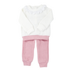 Knit Magnolia White/Pink Girls Jogger Set