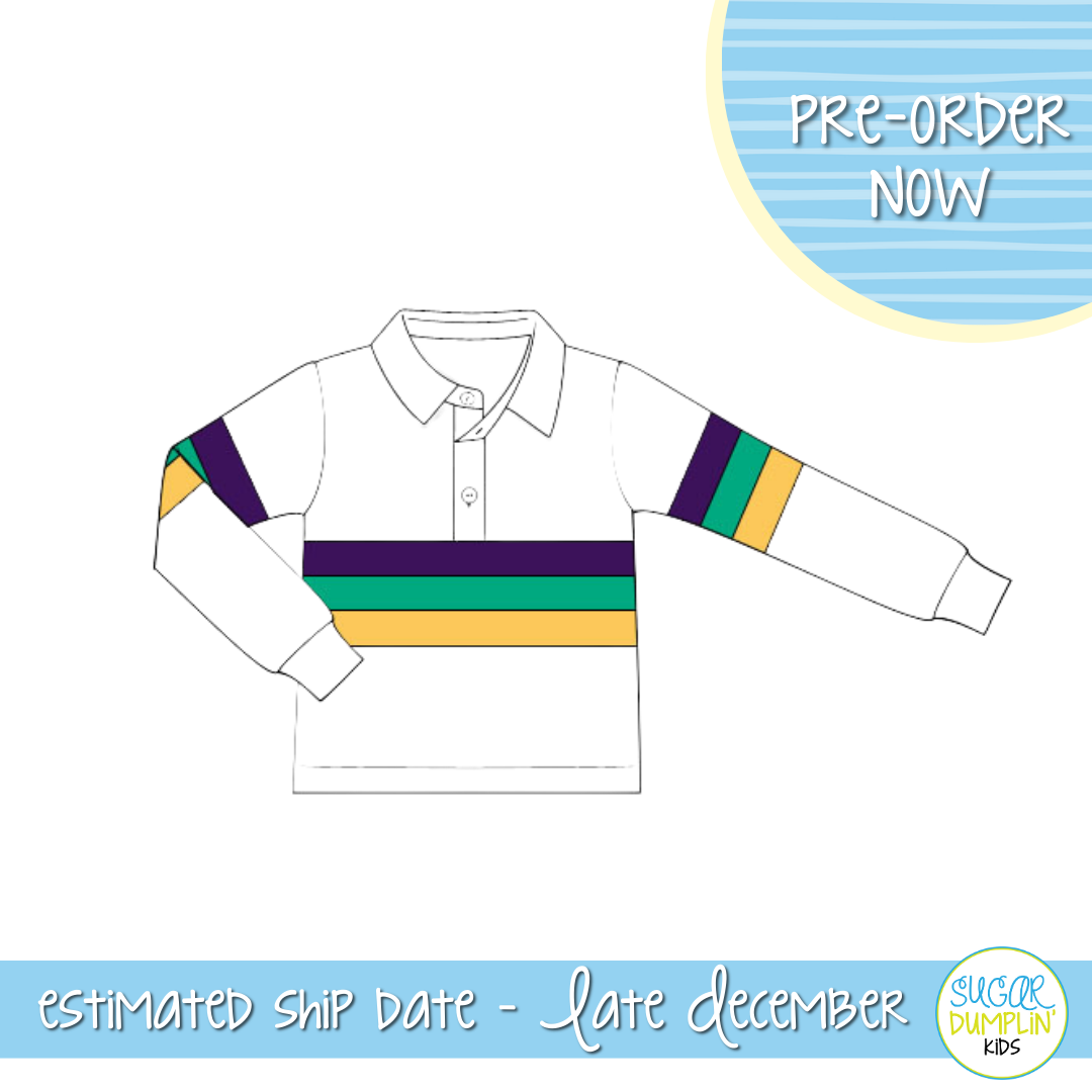PO109: Mardi Gras Rugby Shirt