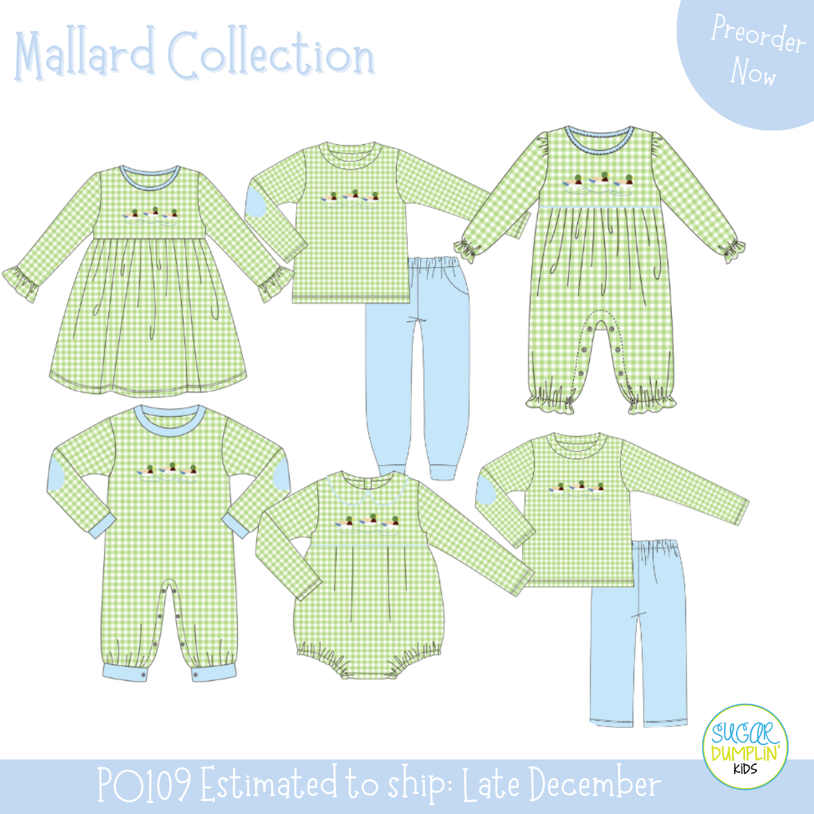 PO109: Mallard Embroidered Boys Romper