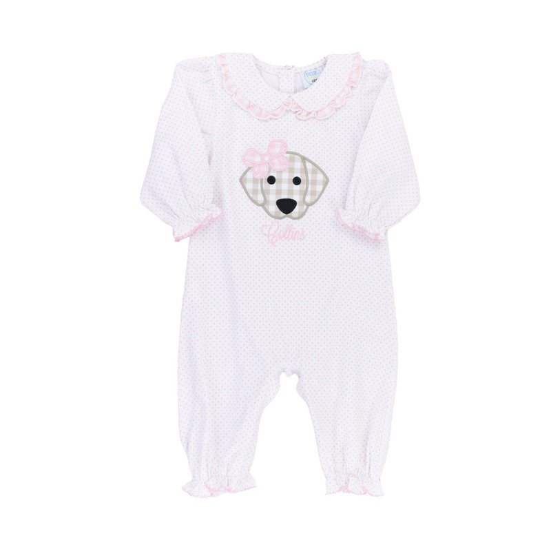 Pink Bitty Dot Pup Romper