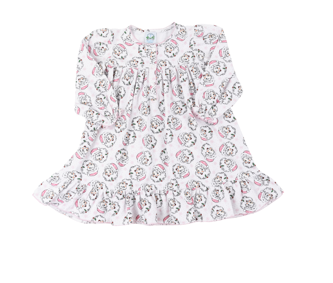 Santa Print Girl Gown