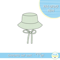 PO111: Seaside Seersucker Boys Green Sun Hat
