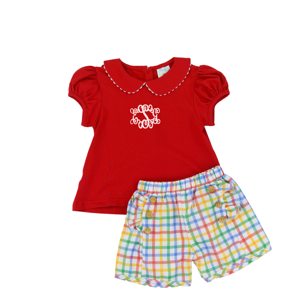 Girls Primary Plaid Short Set – Sugar Dumplin' Kids