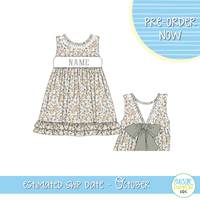 PO115: Harvest Name Smocks Girls Dress