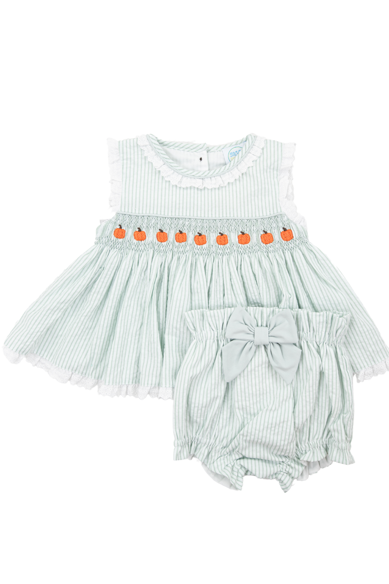 Girls Timeless Smocked Pumpkin Bloomer Set