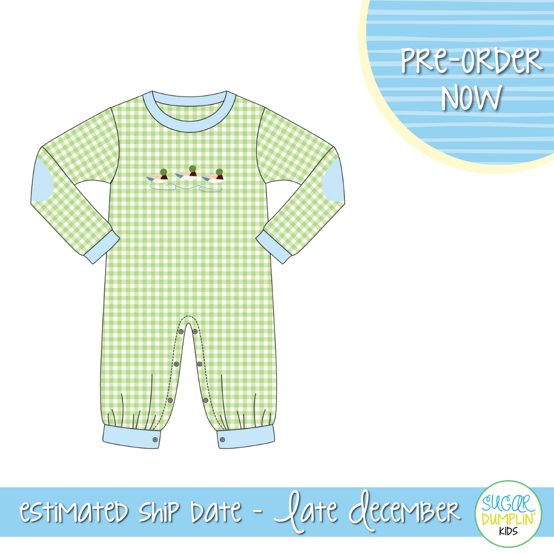 PO109: Mallard Embroidered Boys Romper