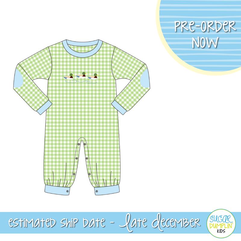 PO109: Mallard Embroidered Boys Romper