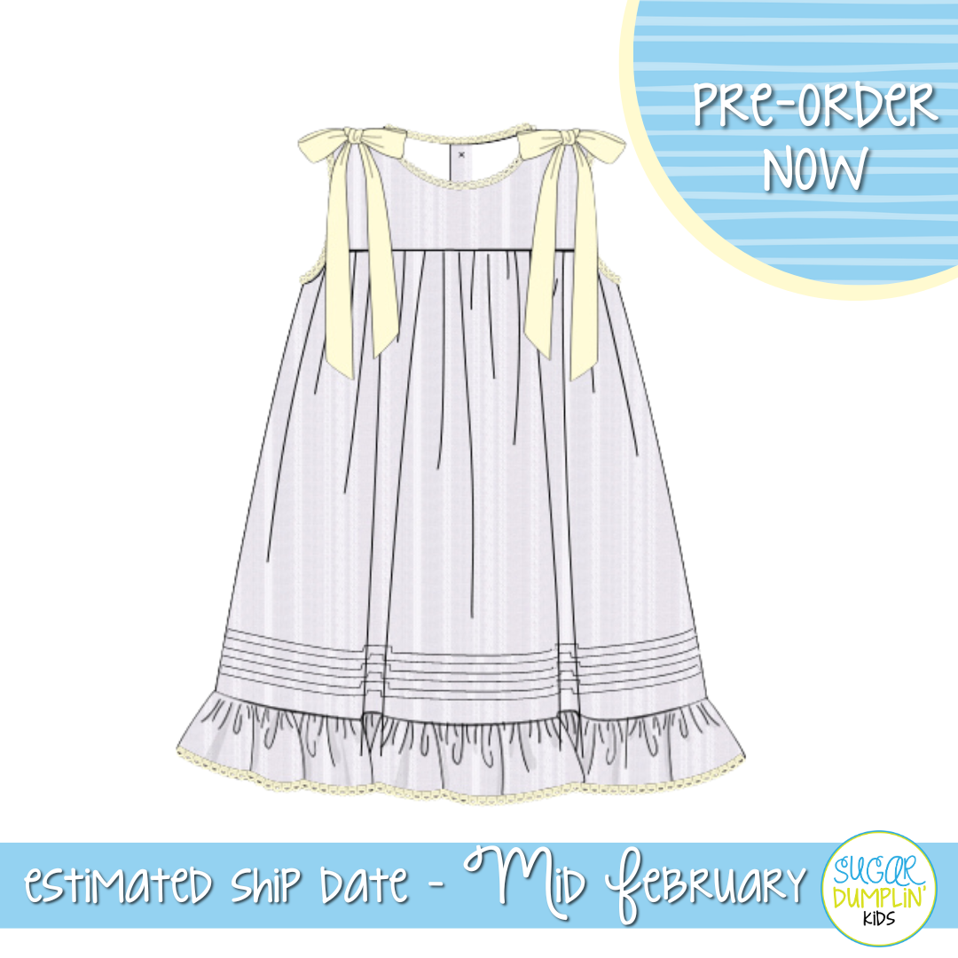 PO110: Linen White Girls Dress