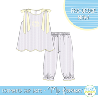 PO110: Linen Pink Girls Pant Set