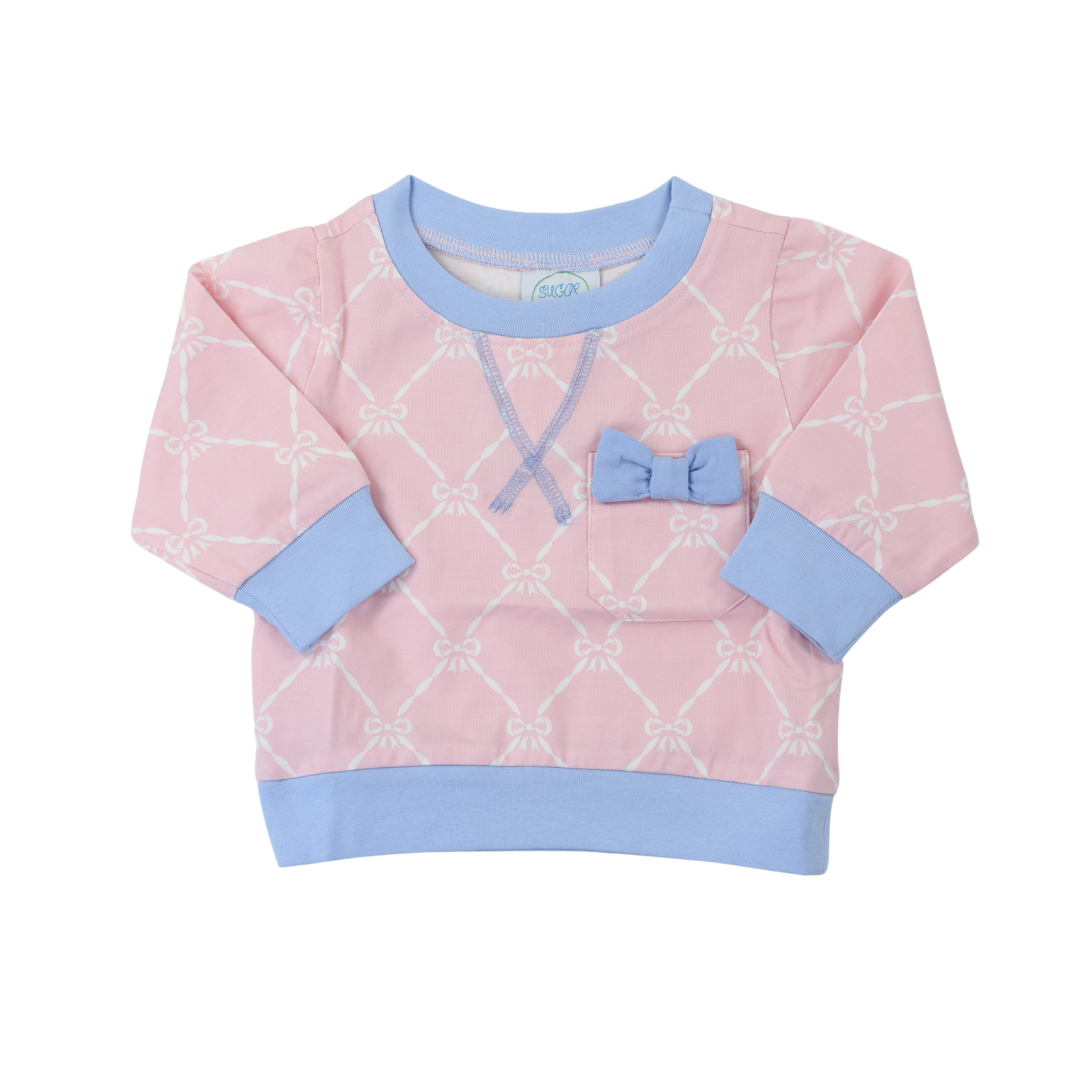 Pink Bow Trellis Pullover