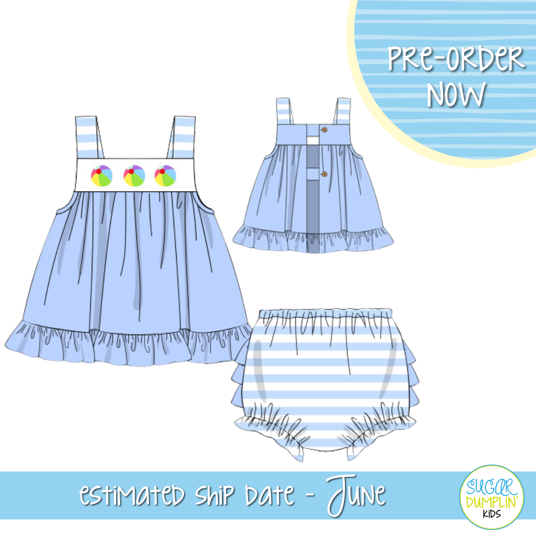 PO103: Smocked Beach Ball Bloomer Set