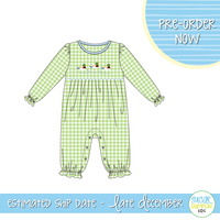 PO109: Mallard Embroidered Girls Romper