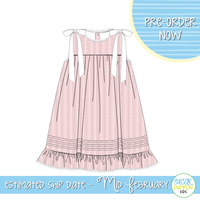 PO110: Linen Pink Girls Dress