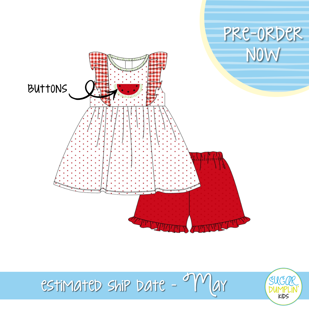 PO111: Watermelon Wishes Girls Short Set