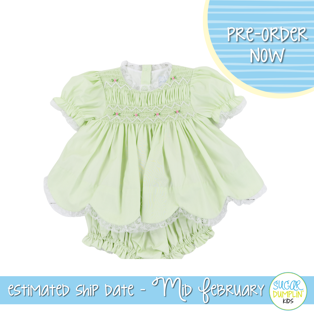 PO110: Elegant Smock Girls Bloomer Set