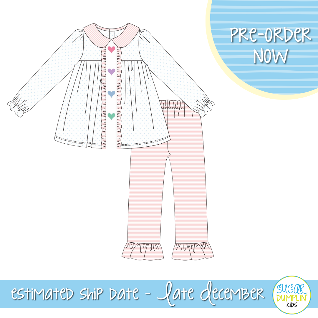 PO109: Candy Hearts Girls Pant Set
