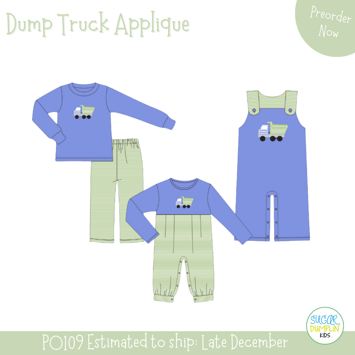 PO109: Dump Truck Applique Romper