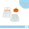 PO106: French Knot Pumpkins Girl Short Set