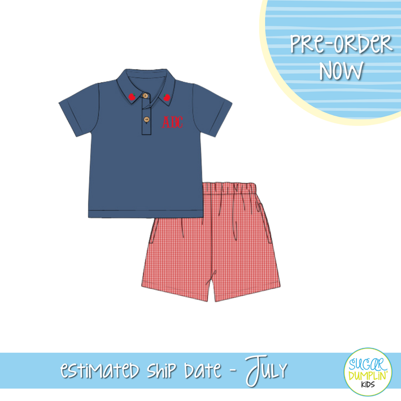 PO104: First Day Boy Polo Short Set