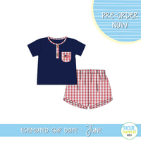 PO112: God Bless America Boys Short Set