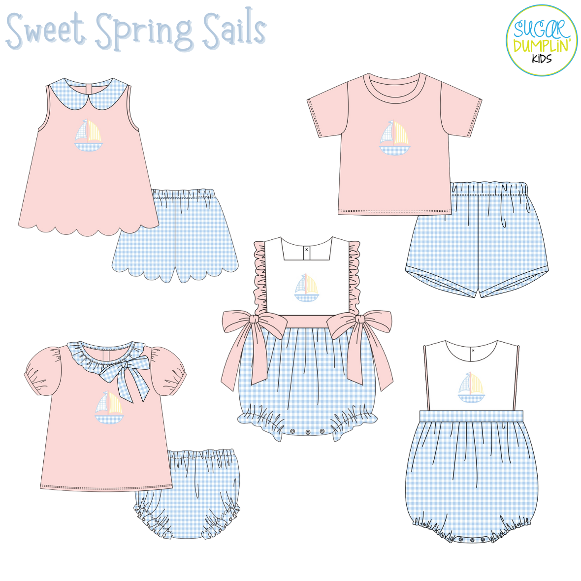 PO111: Sweet Spring Sails Girls Bloomer Set