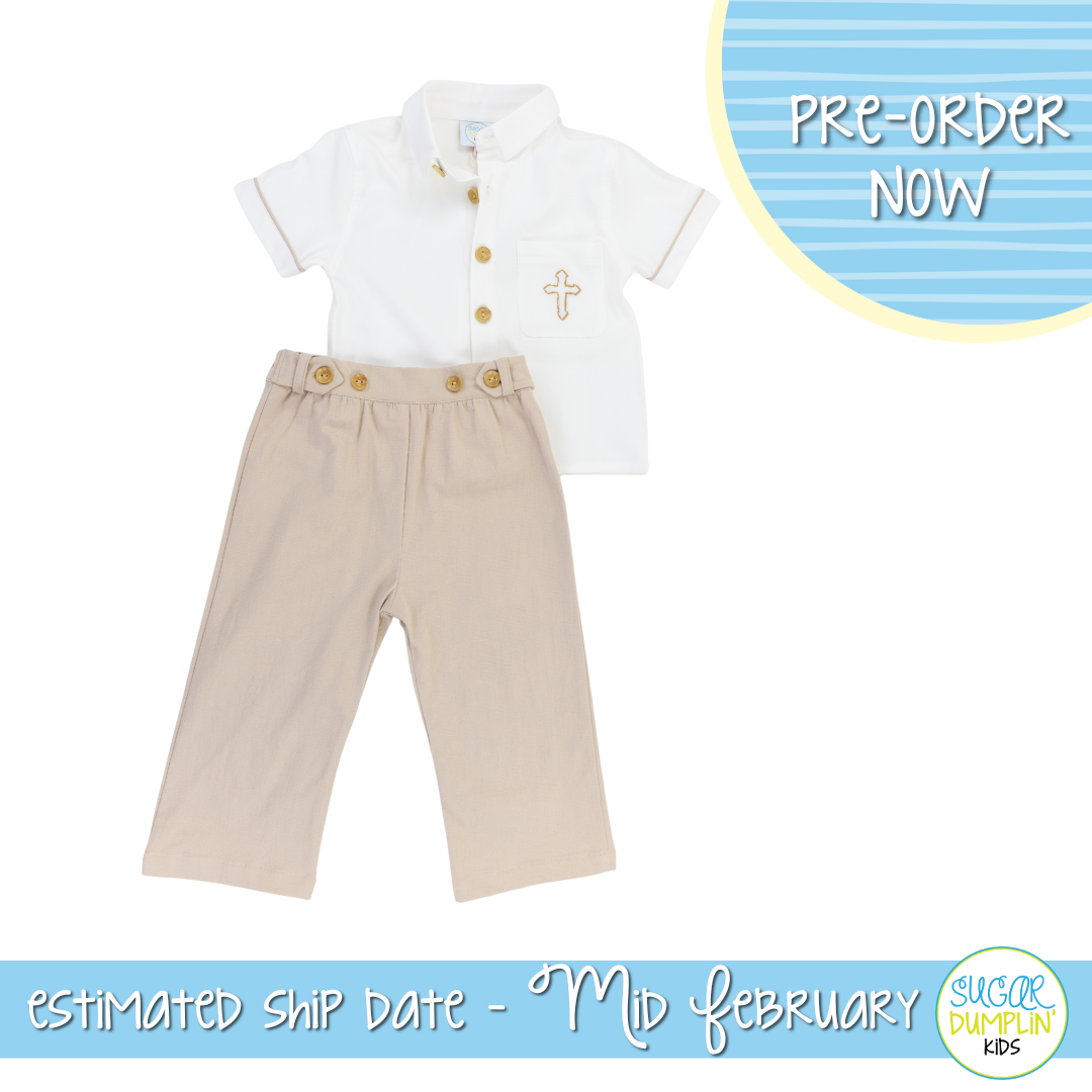 PO110: Linen Cross Boys Pant Set