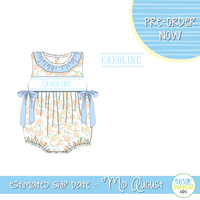 PO106: Classic Pumpkin Name Smock Girl Bubble