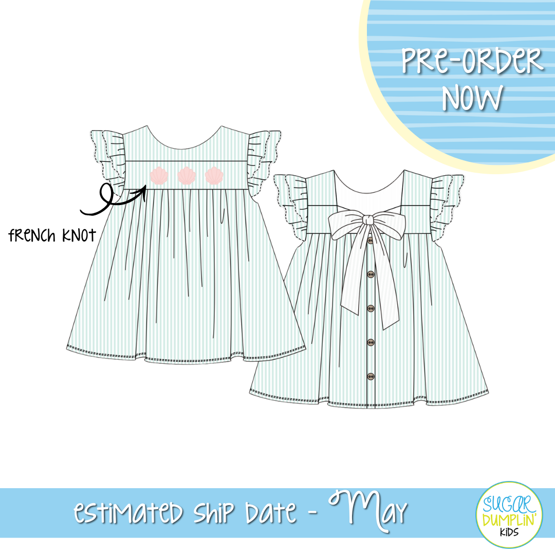 PO111: Striped Shells Collection Girls Dress