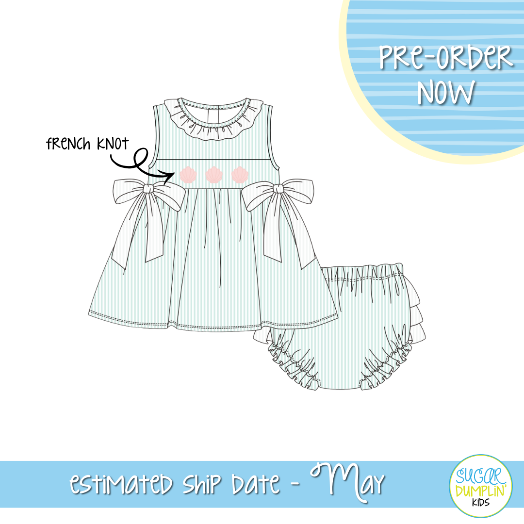 PO111: Striped Shells Collection Girls Bloomer Set