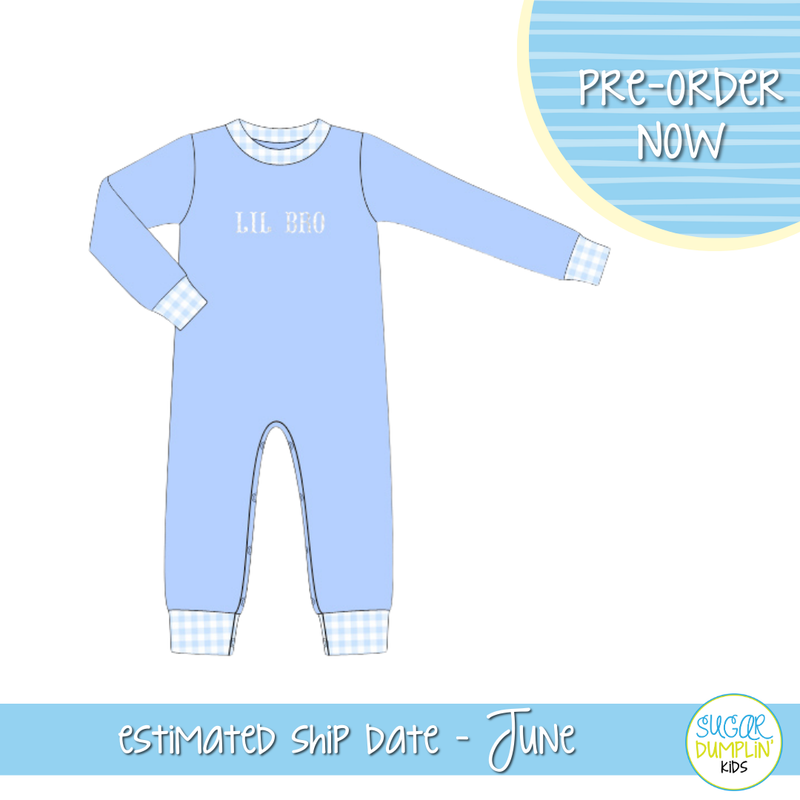 PO103: Blue Lil Bro Long Romper