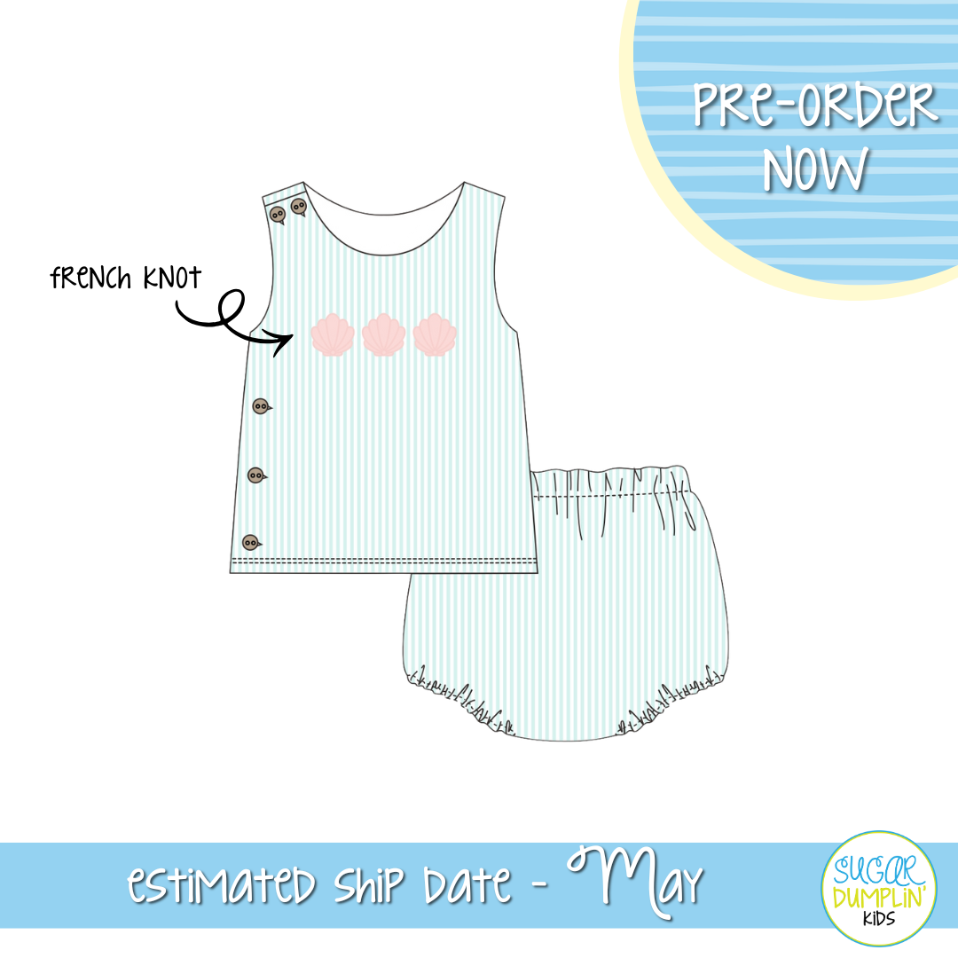 PO111: Striped Shells Collection Boys Diaper Set