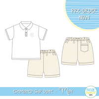 PO111: Swiss Dot Neutrals Boys Short Set