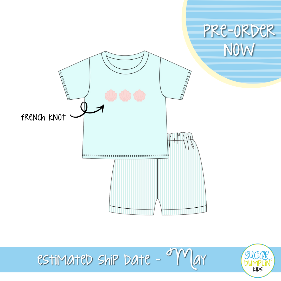 PO111: Striped Shells Collection Boys Short Set