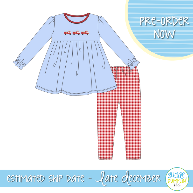 PO109: Fire Truck Girls Legging Set