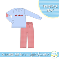 PO109: Fire Truck Boys Pant Set