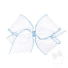 WHT W/ MIB-King Moonstitch Grosgrain Hair Bow with Contrasting Wrap