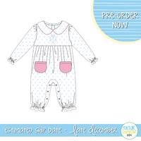PO109: Bow Wreath Dotted Romper