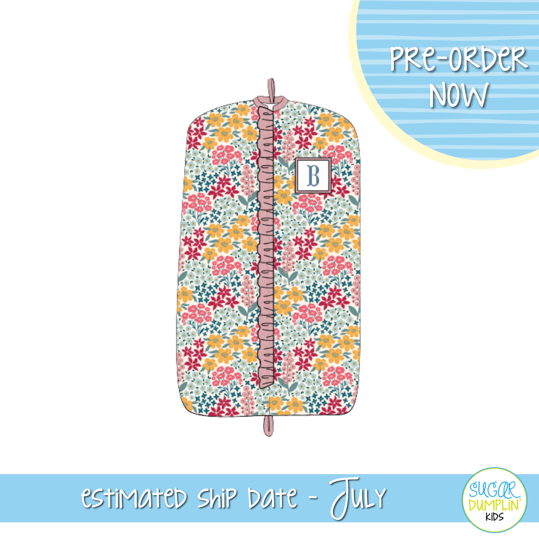 PO113: Floral Foliage Garmet Bag