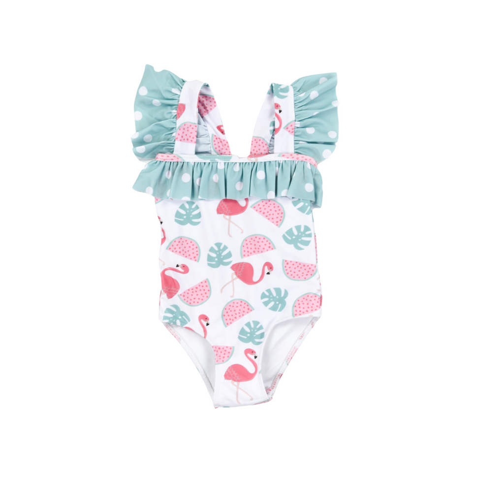 Girls Fun Flamingo 1 Piece Swimsuit – Sugar Dumplin' Kids