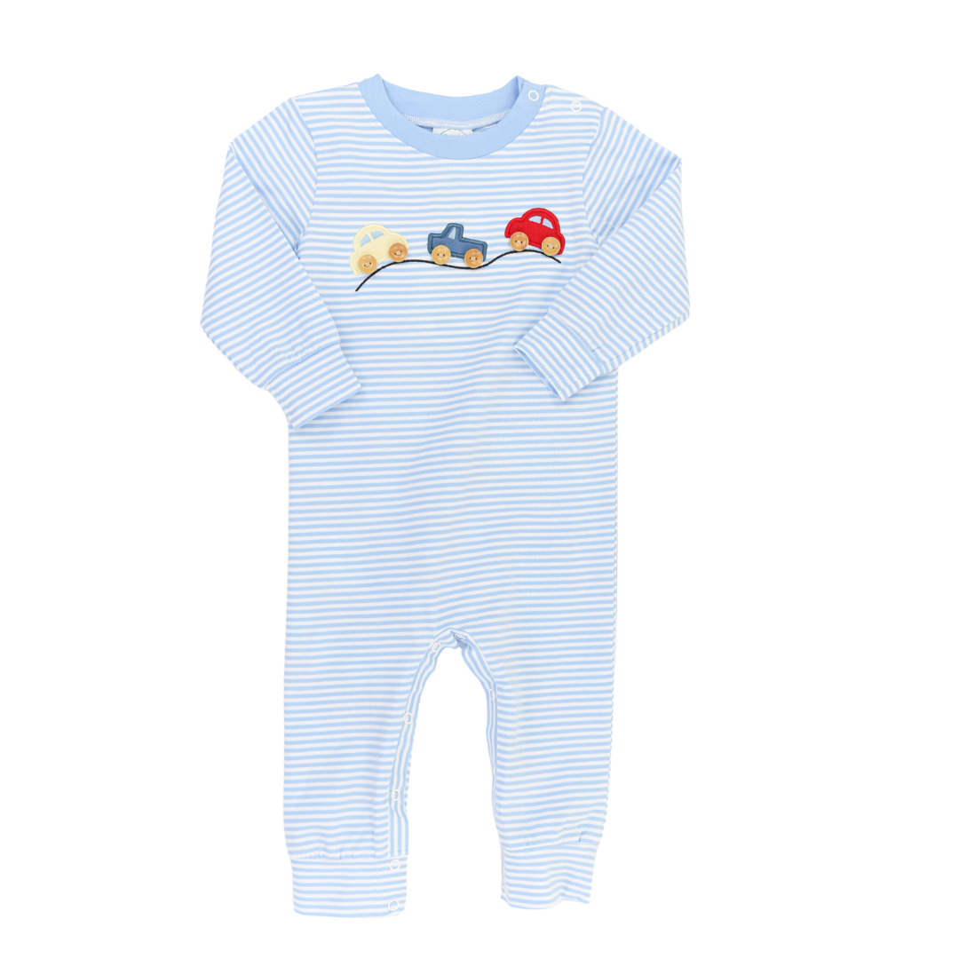 Blue Stripe Toy Cars Romper