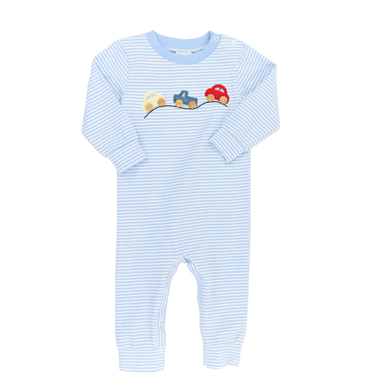 Blue Stripe Toy Cars Romper