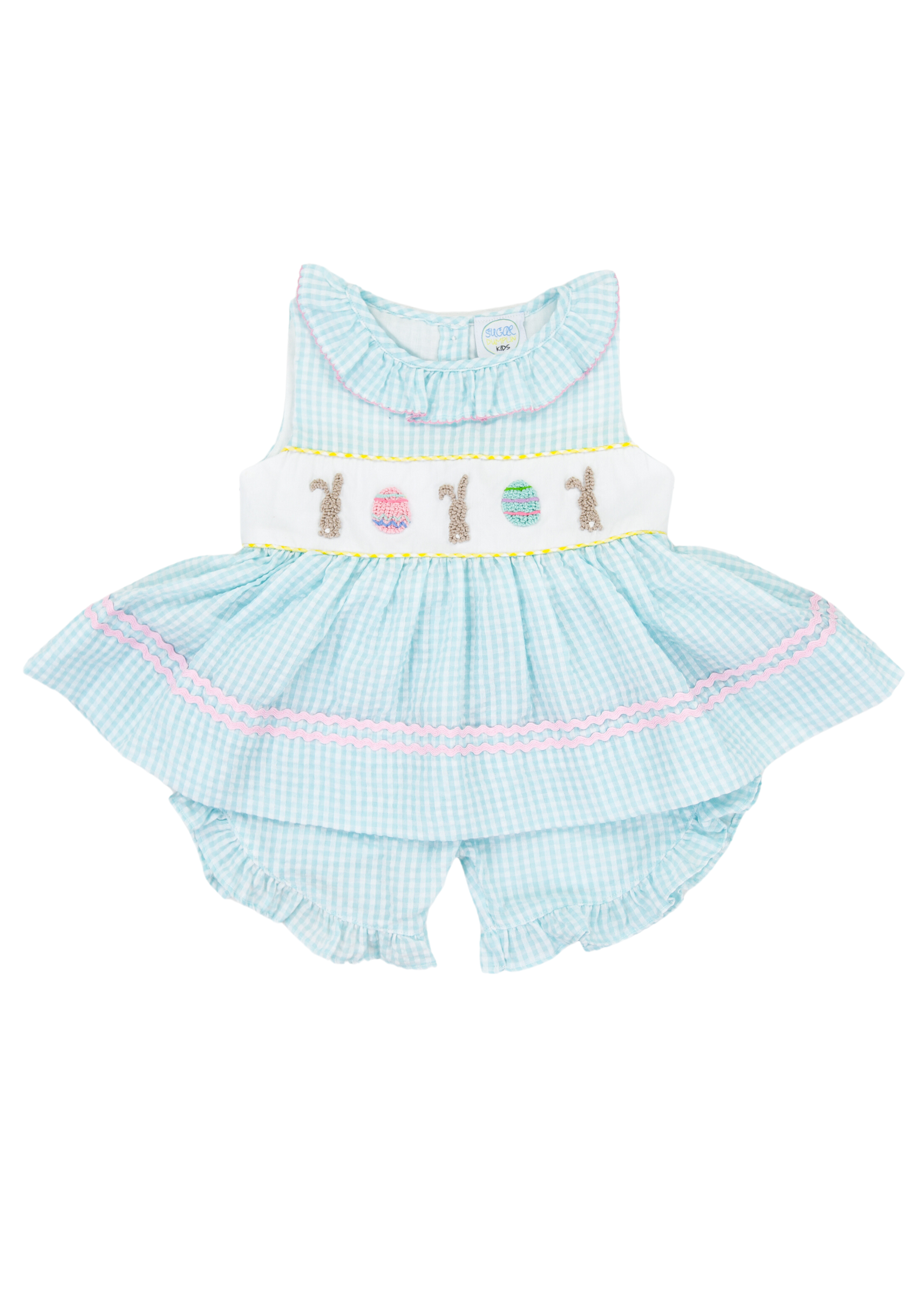 Girls French Knot Bunny and Egg Short Set