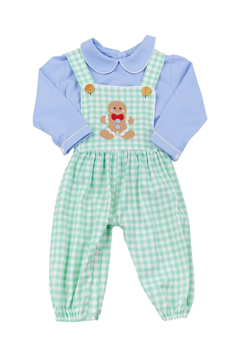 Boys Gingerbread Knits Overall Set