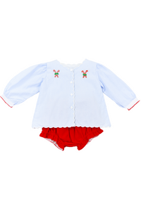 Girls Classic Candy Canes Diaper Set