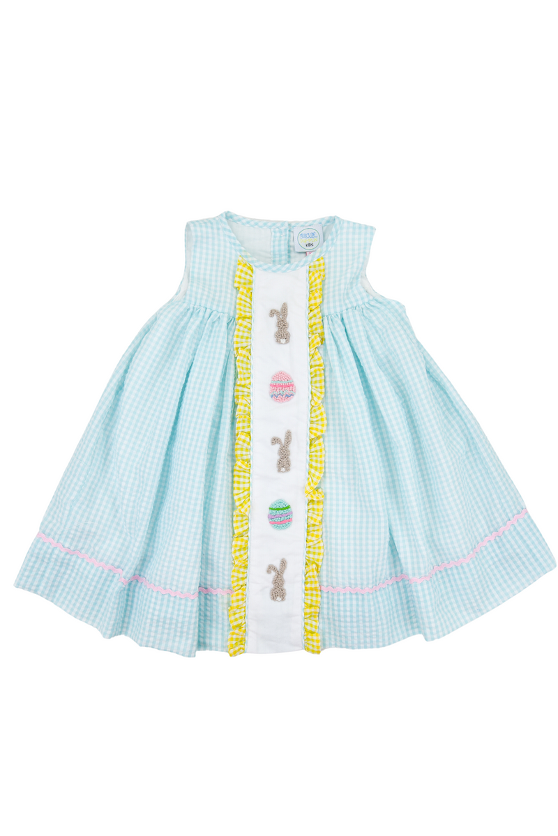 Girls French Knot Bunny and Egg Dress
