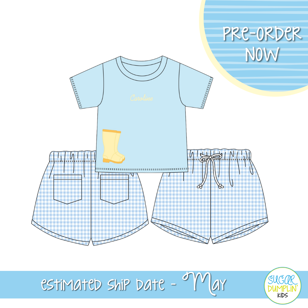 PO111: April Showers Collection Boys Short Set