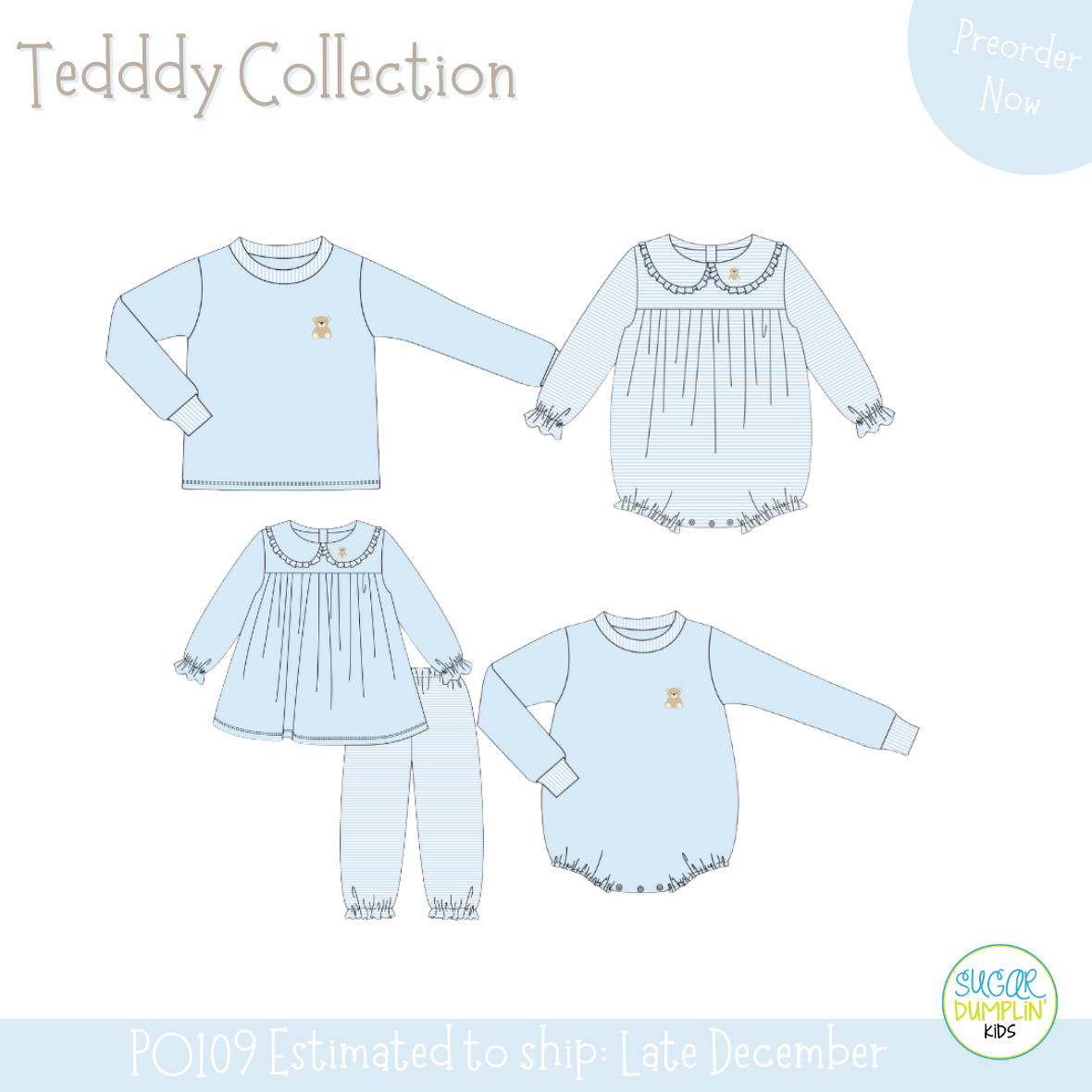 PO109: Teddy Girls Pant Set
