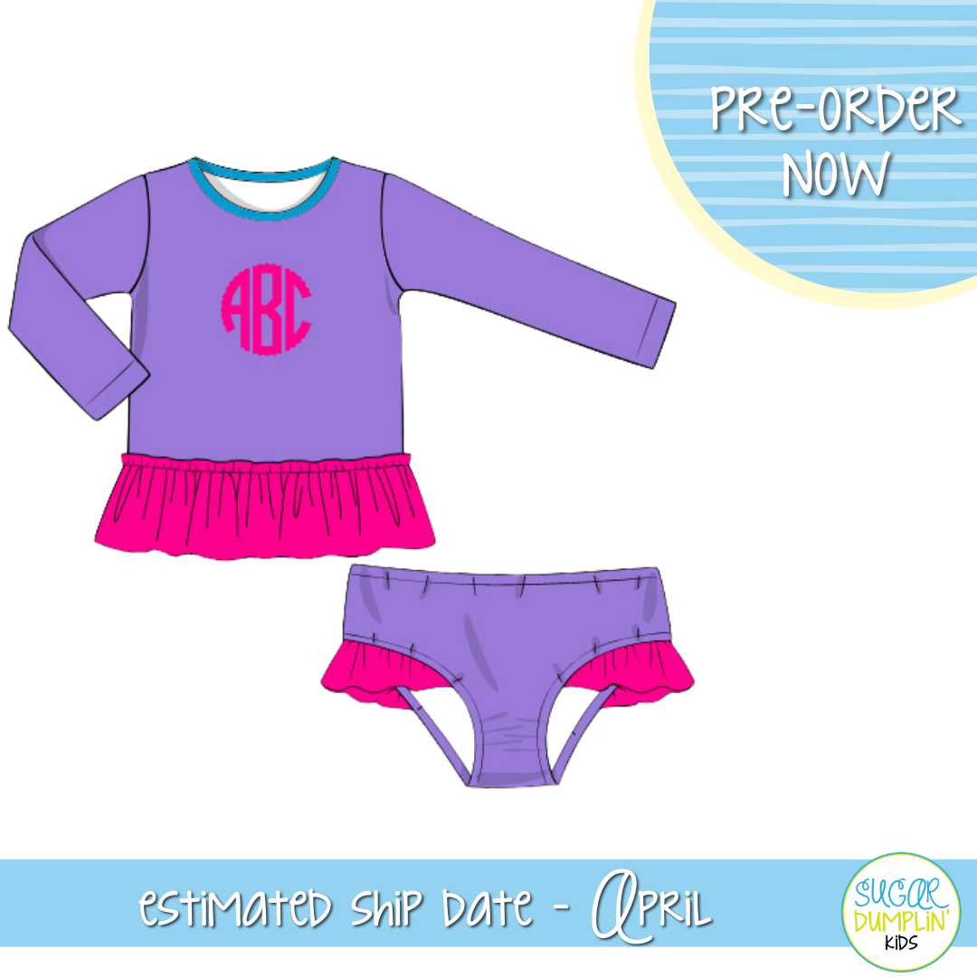 P0101: Color Safe Longsleeve 2pc Swimsuit