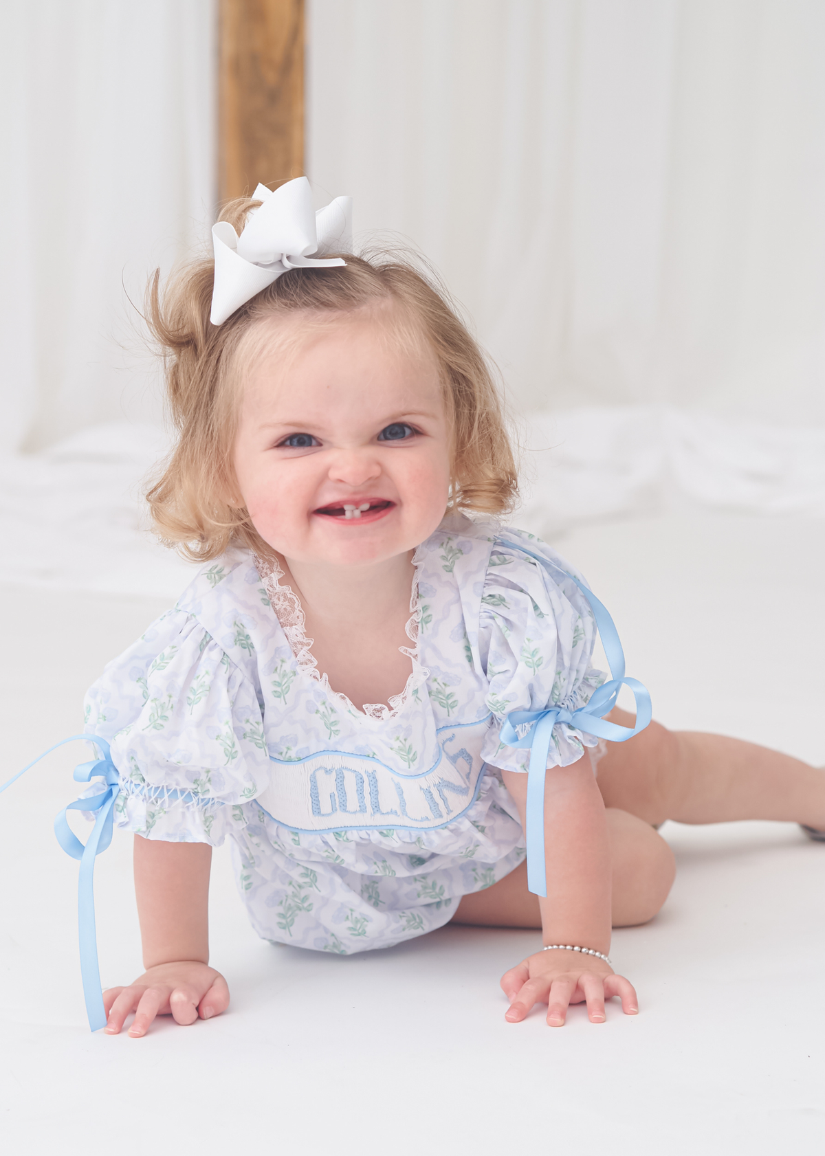 PO110: Spring Name Smock Girls Bubble