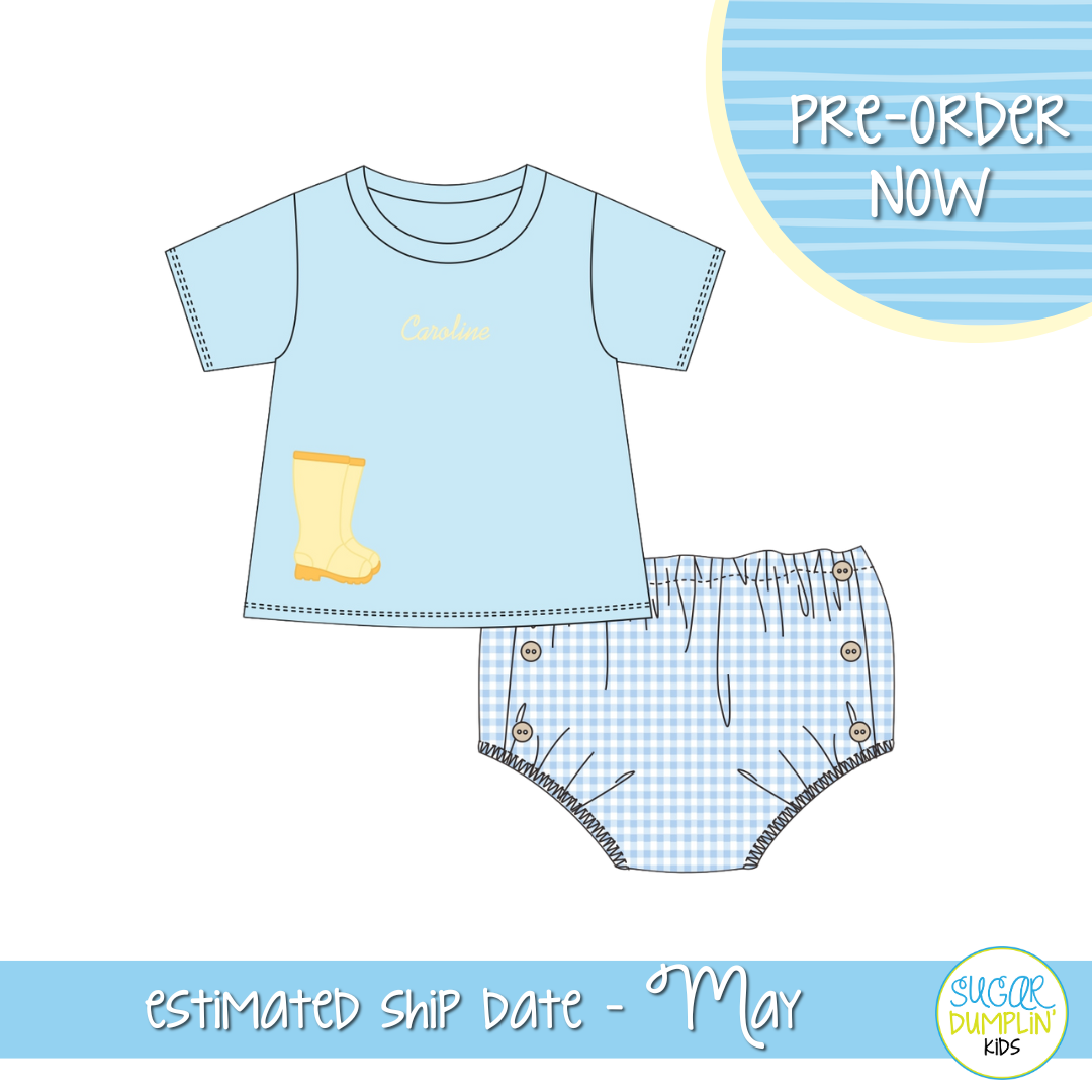 PO111: April Showers Collection Boys Diaper Set